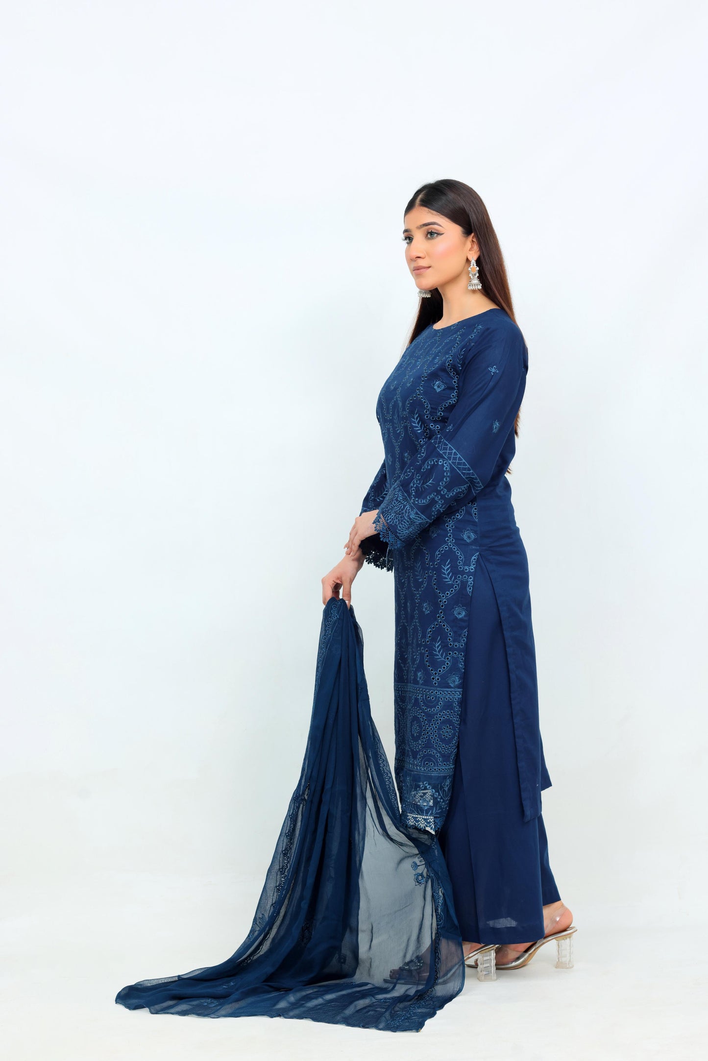 IB904 - Embroidered 3-Piece Unstitched Suit