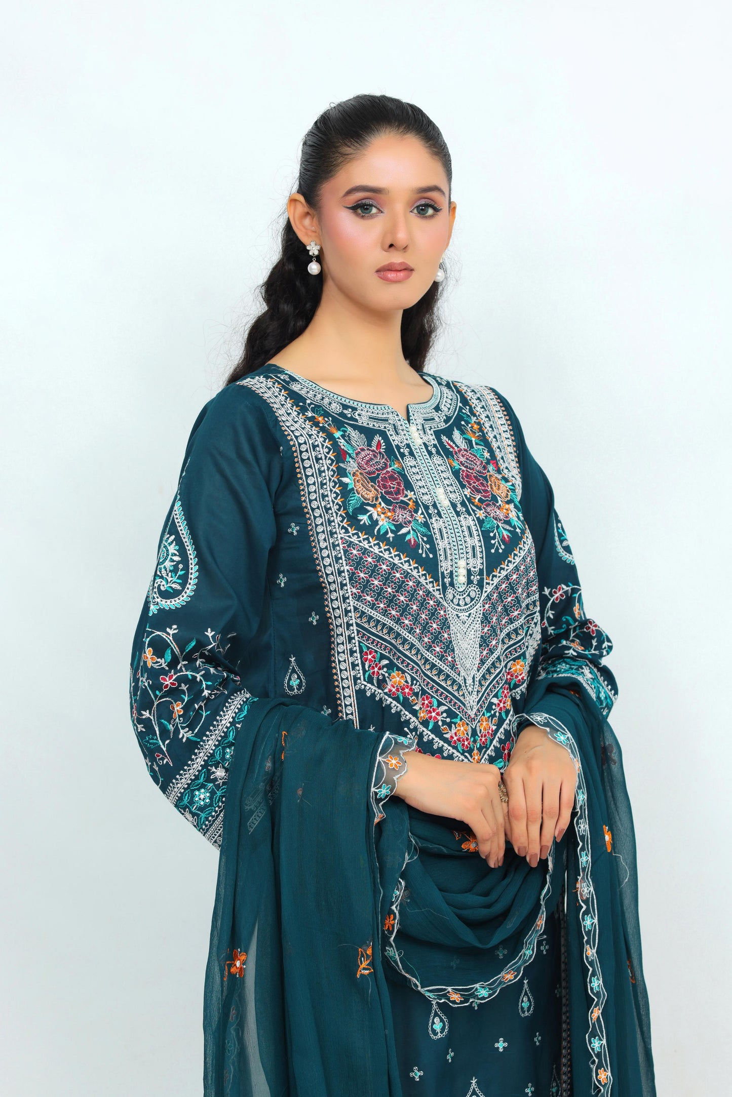 IB902 - Embroidered 3-Piece Unstitched Suit