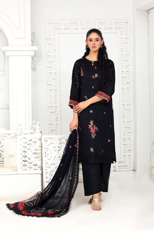 IB901 - Embroidered 3-Piece Unstitched Suit