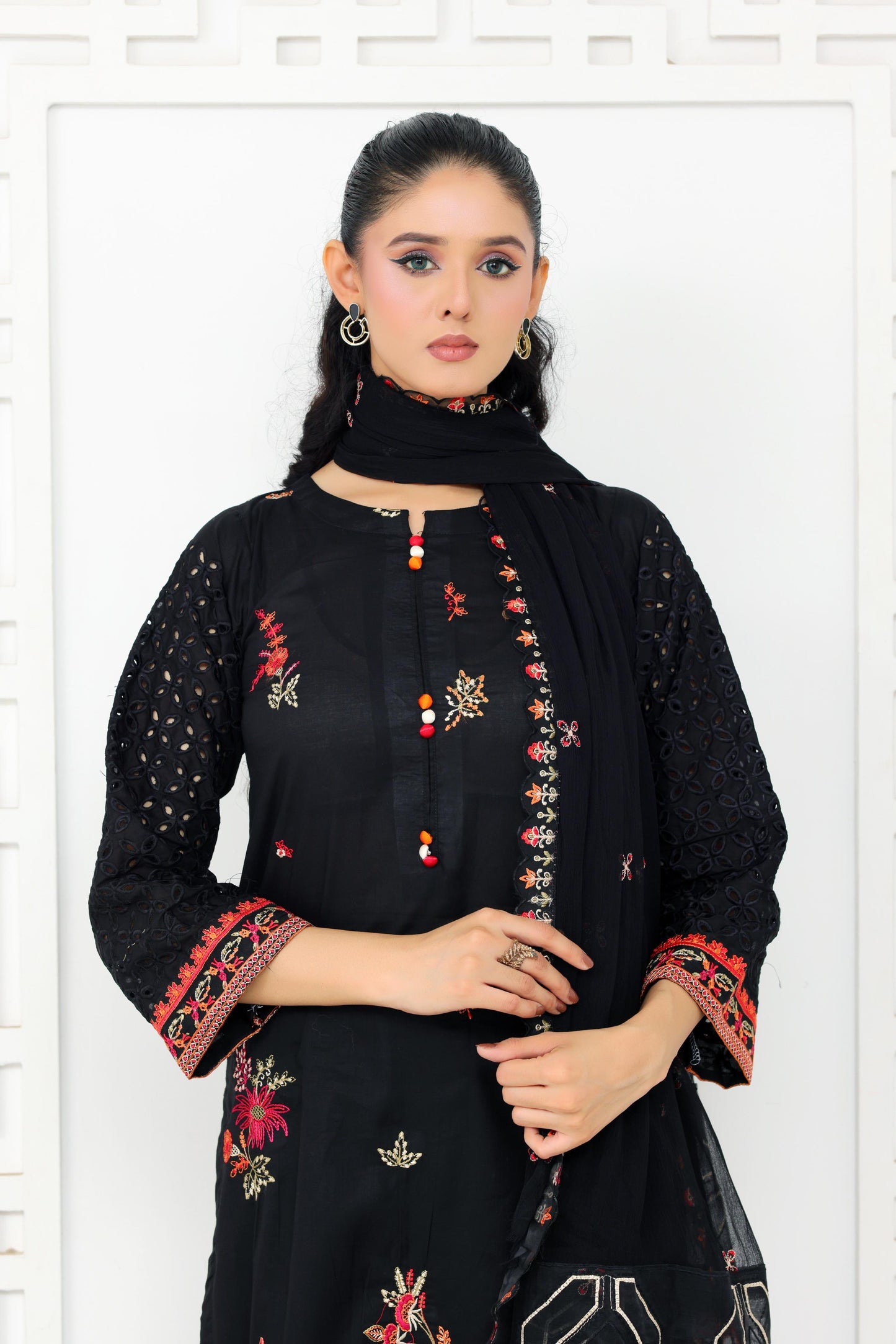 IB901 - Embroidered 3-Piece Unstitched Suit