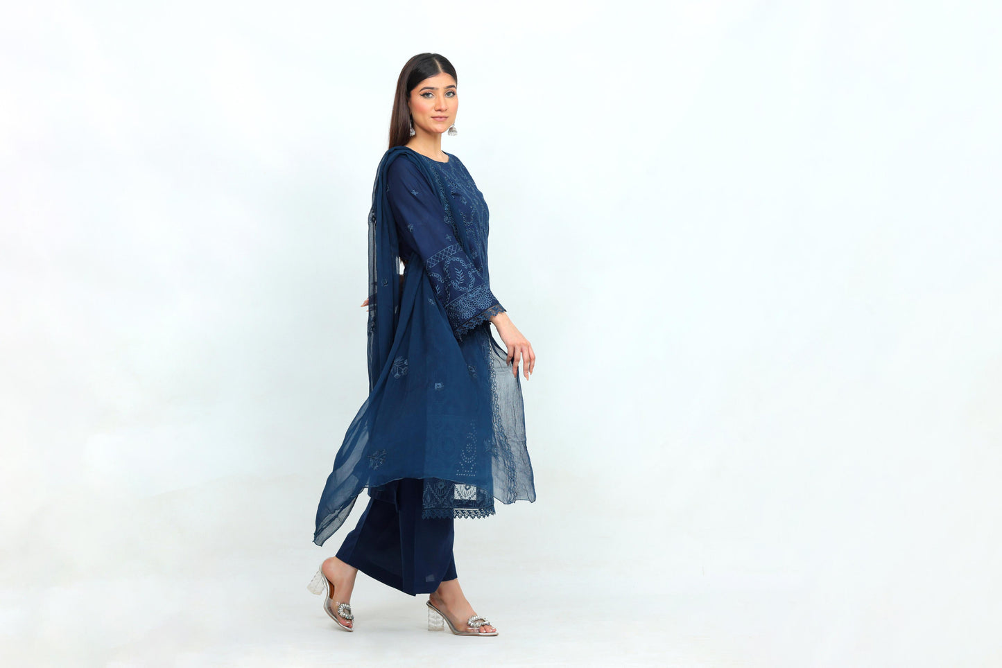 IB904 - Embroidered 3-Piece Unstitched Suit