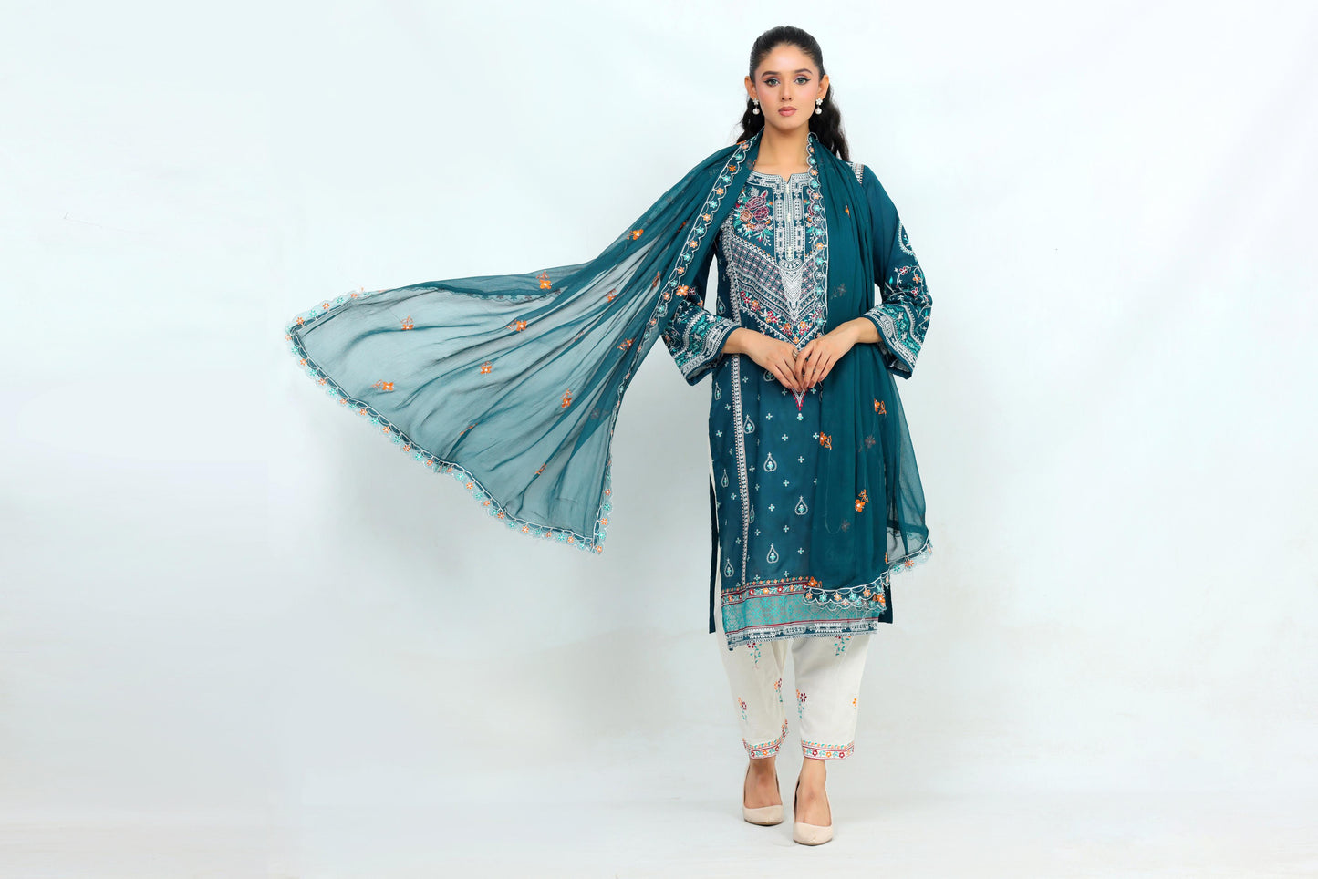 IB902 - Embroidered 3-Piece Unstitched Suit