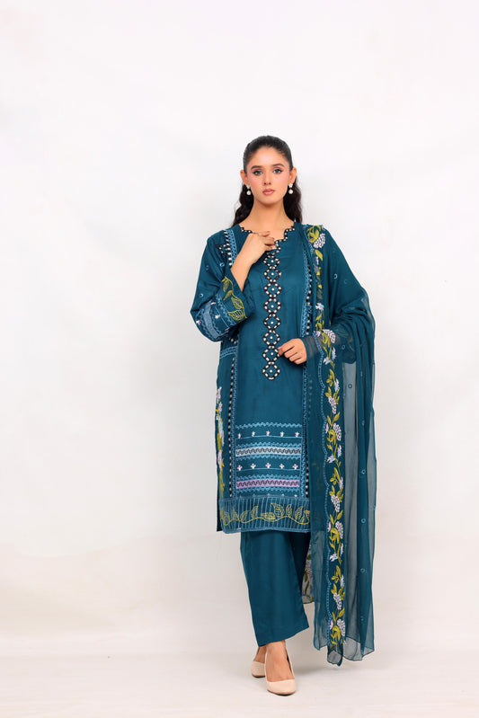 FF3086 – 3PC Unstitched Embroidered Lawn Suit