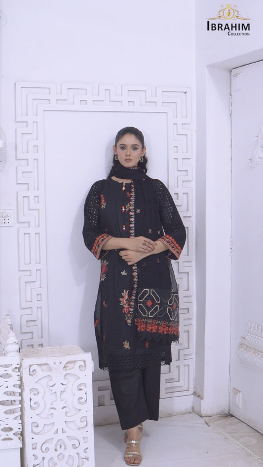 IB901 - Embroidered 3-Piece Unstitched Suit
