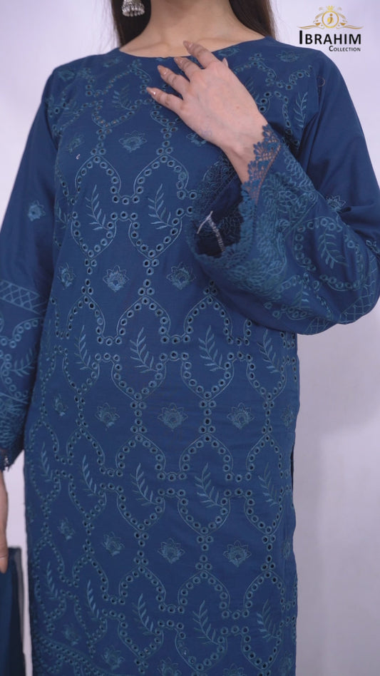 IB904 - Embroidered 3-Piece Unstitched Suit